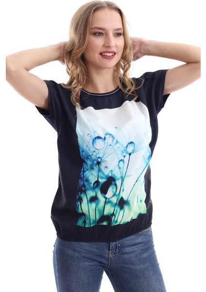 Kadın Eteği Lastikli Baskılı T-Shirt fırsatları