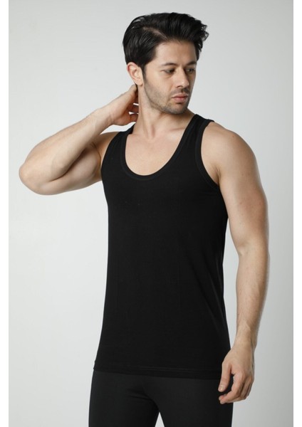 600 3'lü %100 Pamuklu Suprem Askılı Erkek Atlet - Siyah fiyatları