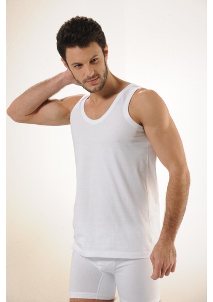 600 3'lü %100 Pamuklu Suprem Askılı Erkek Atlet - Beyaz fiyatları