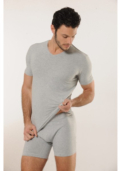 702 3'lü Pamuklu V Yaka Erkek Atlet - Gri fiyatları
