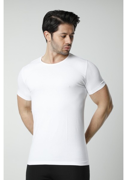 704 Pamuklu Bisiklet Yaka Erkek Atlet - Beyaz fiyatları
