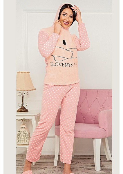 Ayıcık Desenli Kadın Pijama Takımı 7024 Pembe Pembe - Xxl