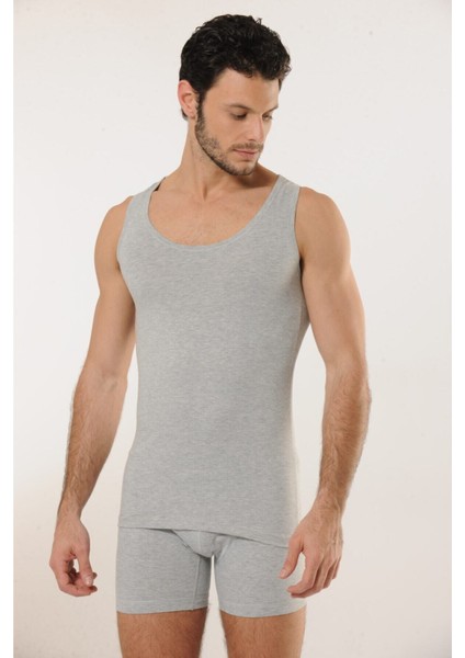 700 3'lü Pamuklu Likralı Spor Erkek Atlet - Gri fiyatları