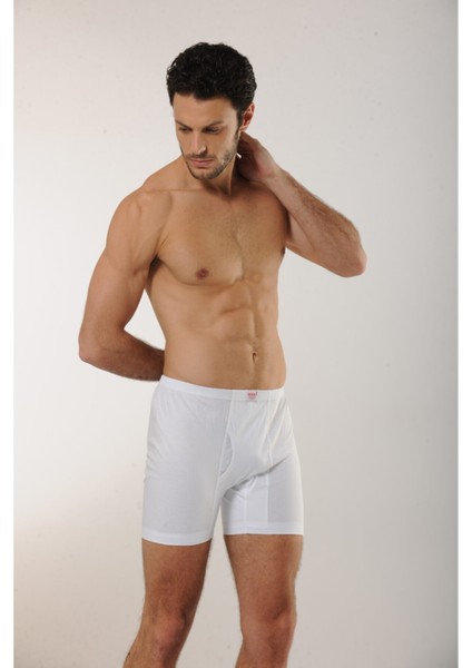 202 3'lü %100 Pamuk Erkek Boxer Külot - Beyaz fiyatları