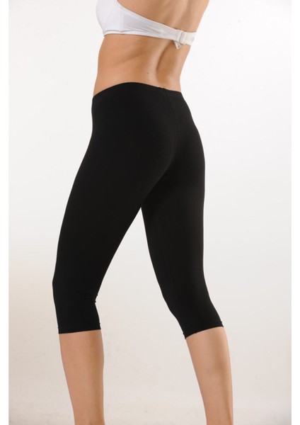 4001 3'lü Pamuk Diz Altı Kapri Tayt - Siyah fiyatları