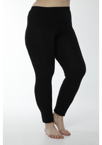 4019 Pamuk Battal Boy Uzun Tayt - Siyah