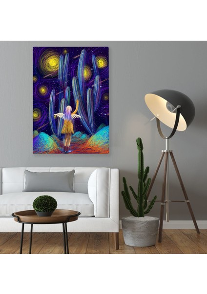 Gift Güneşi Selamlayan Melek Kız Fantastik Kanvas Tablo 70X100CM