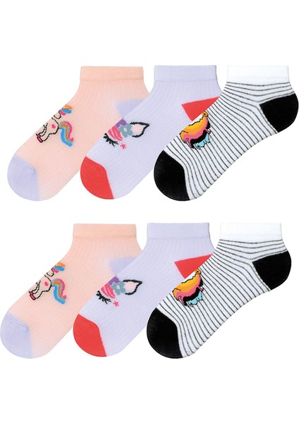 6'lı Unicorn Desen Çocuk Patik Çorap