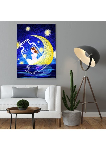 Gift Aydaki Tutsak Kız Tasarımlı Kanvas Tablo 70X100CM
