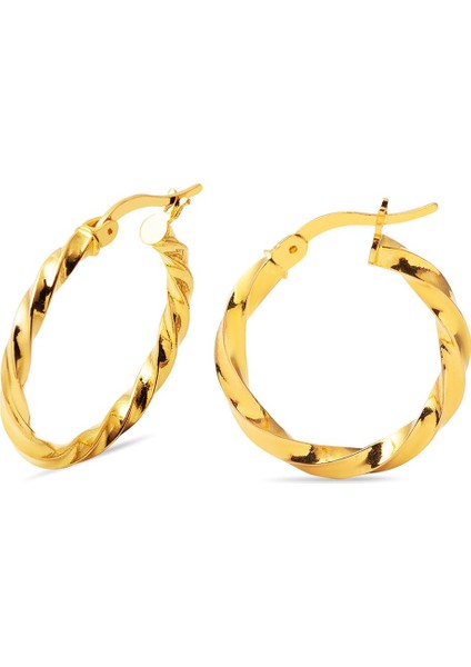 Burgu 2 Cm. Çaplı 22 Ayar Halka Küpe