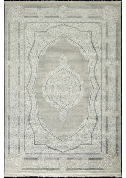 Mabeyn 12907 Krem Gri Tuğra Halı Salon Halısı