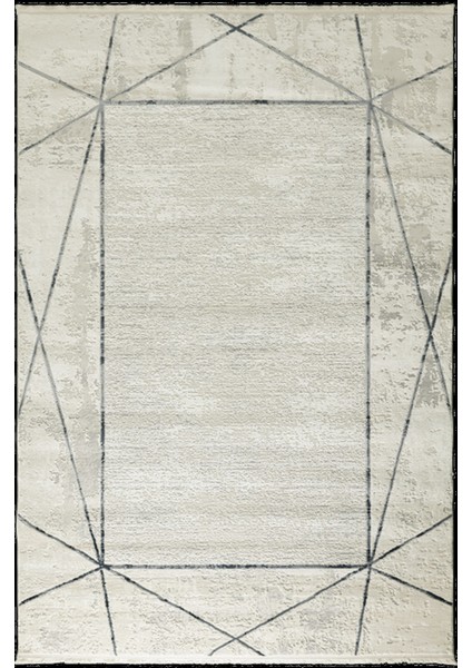 Mabeyn 12903 Krem Mavi Tuğra Halı Modern Desen Halı