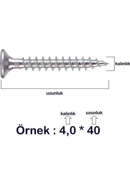 Sunta Vidası 5,0*60 (200 Adet)