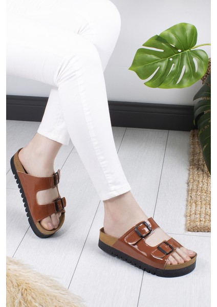 Maria Anatomik Çift Tokalı Günlük Kadın Terlik