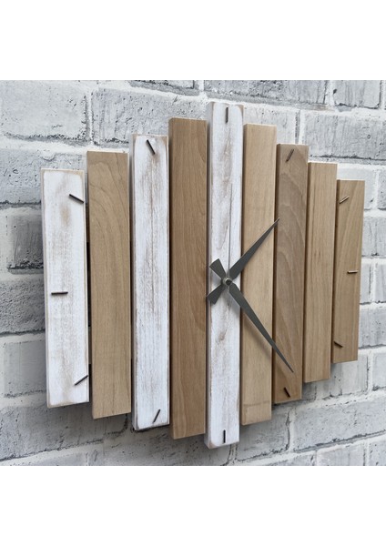 katre Dizayn Doğal Ahşap Geotmetrik Duvar Saati 40X40 cm fiyatları