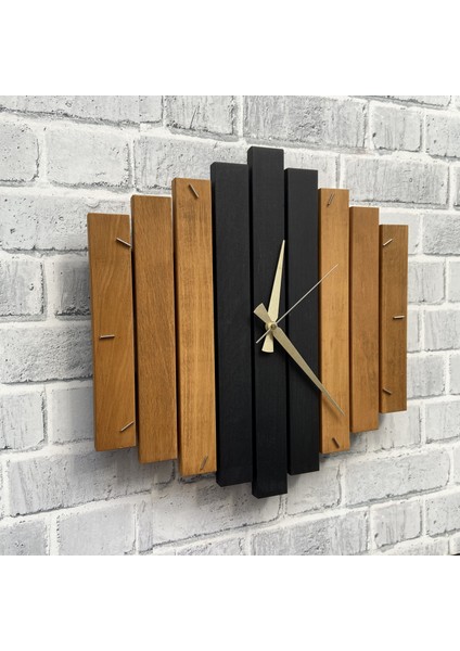 katre Dizayn Doğal Ahşap Geotmetrik Duvar Saati 40X40 cm fiyatları