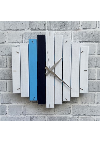 katre Dizayn Doğal Ahşap Geotmetrik Duvar Saati 40X40 cm