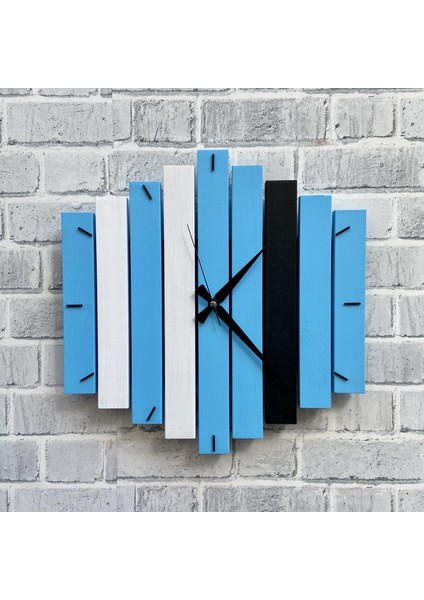 katre Dizayn Doğal Ahşap Geotmetrik Duvar Saati 40X40 cm