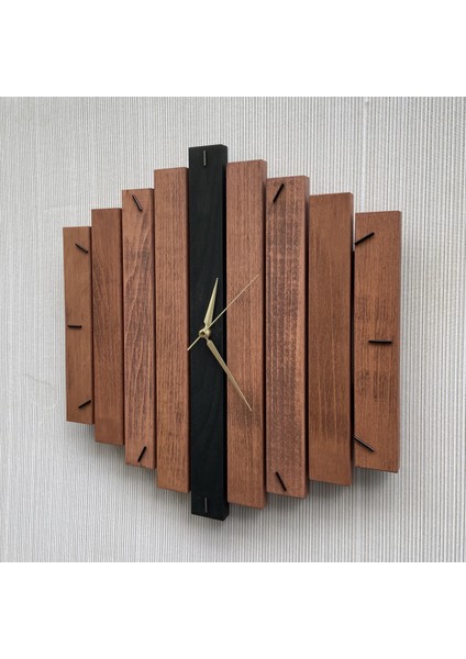 katre Dizayn Doğal Ahşap Geotmetrik Duvar Saati 40X40 cm fiyatları