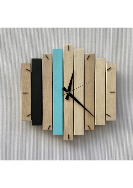 katre Dizayn Doğal Ahşap Geotmetrik Duvar Saati 40X40 cm indirimleri