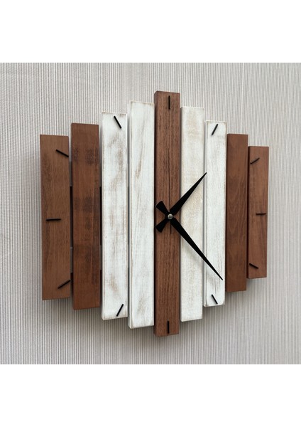 katre Dizayn Doğal Ahşap Geotmetrik Duvar Saati 40X40 cm fiyatları