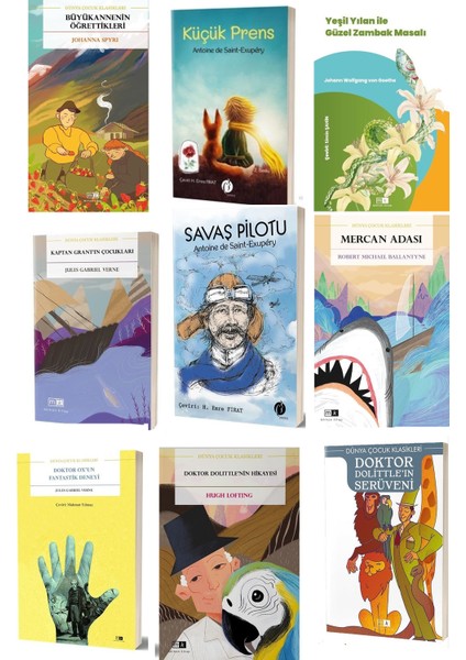 Çocuk Klasikleri Seti 9 Kitap Takım