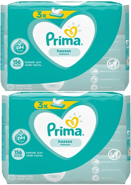 Pampers Islak Havlu 3 Lu Hassas 156 Yaprak X2