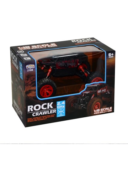 1:18 Rock Crawler 4 Çeker Kumandalı Şarjlı Arazi Aracı Kırmızı