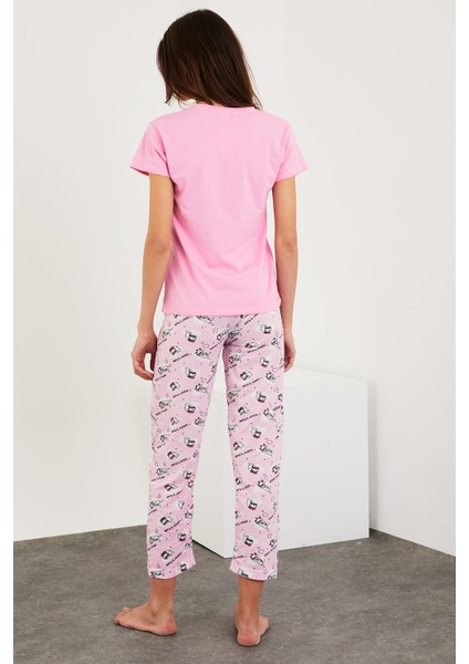 Baskılı Kısa Kol Pijama Takım