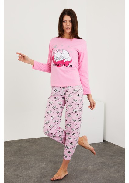 Baskılı Uzun Kol Pijama Takım