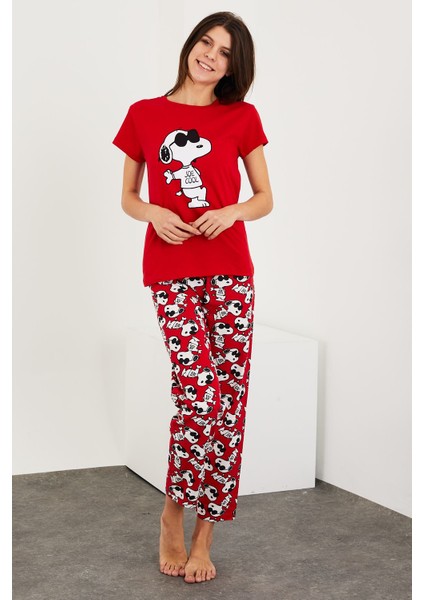 Baskılı Kısa Kol Pijama Takım