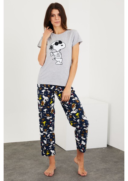 Baskılı Kısa Kol Pijama Takım