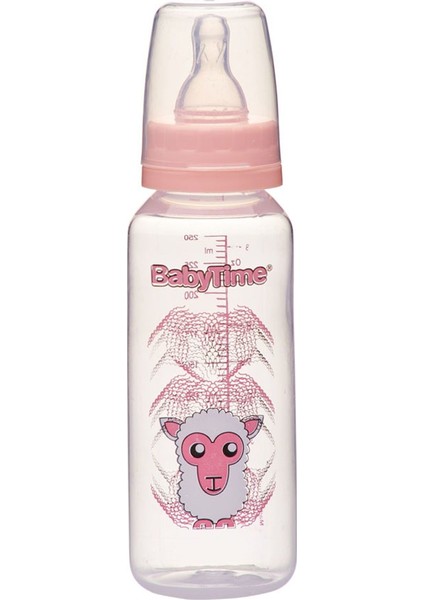 BT067 Silikon Damaklı Pp Kulplu Biberon 250 ml - Pembe