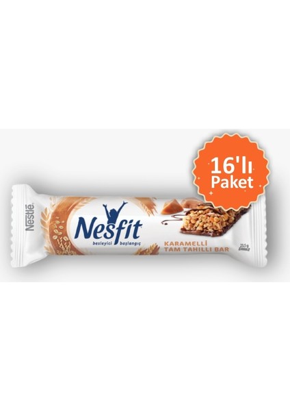 Nesfit Karemelli Tam Tahıllı Bar 24 gr 16 Adet
