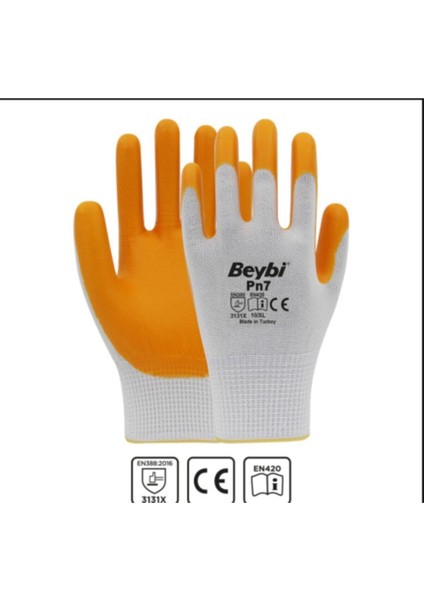 PN7 İş Eldiveni Nitril XL/10 Beden 12 Çift