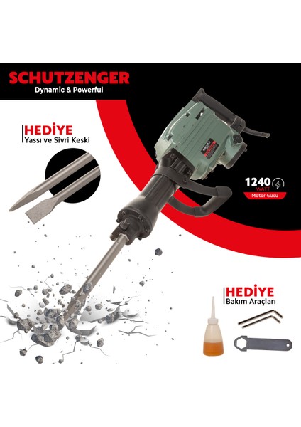 S1C-65MM Profesyonel 25 Joule 14 kg Kırıcı Hilti Matkap