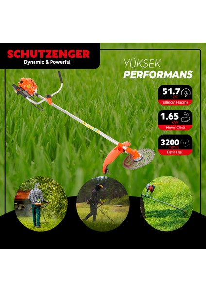 SC-Y9520B Benzinli Ot - Çim Biçme Makinesi ( Yandan )