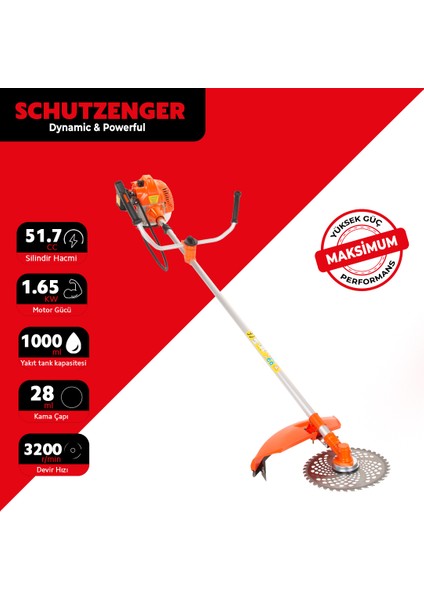SC-Y9520B Benzinli Ot - Çim Biçme Makinesi ( Yandan )
