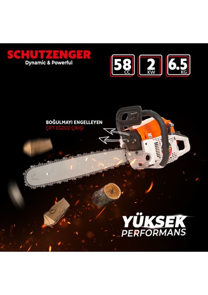 Benzinli Ağaç Odun Kesme Motoru SC-OKM65220