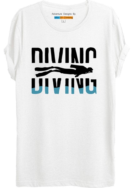 Tilos Dalış Temalı Baskılı T-Shirt -W