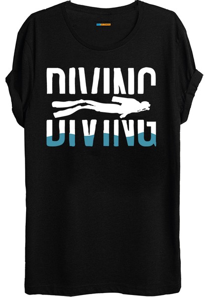 Tilos Dalış Temalı Baskılı T-Shirt -B
