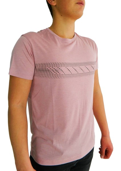Erkek Sıfır Yaka Pano Baskılı Petek Süprem T-Shirt 2123 BGL-ST01