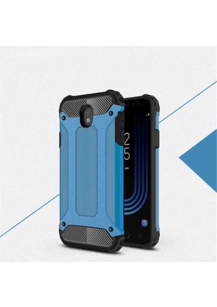- Samsung Galaxy J5 Pro - Kılıf Çift Katman Zırh Tank Crash Military Kapak - Mavi - T2752
