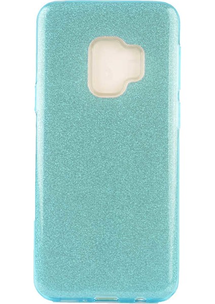 - Samsung Galaxy S9 - Kılıf Simli Koruyucu Shining Silikon - Mavi - T1807