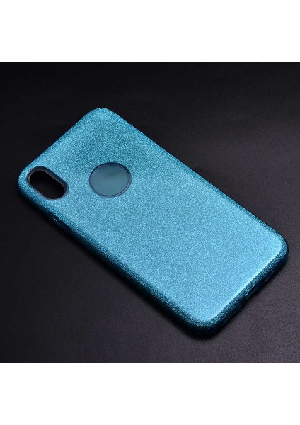 - Apple iPhone XS Max 6.5 - Kılıf Simli Koruyucu Shining Silikon - Mavi
