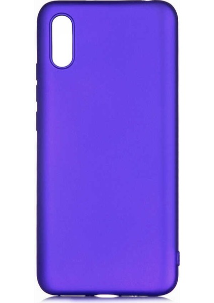 - Xiaomi Redmi 9A - Kılıf Mat Soft Premier Silikon Kapak - Saks Mavi