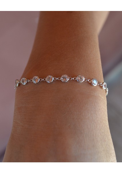 Kadın Sıra Taşlı Gümüş Bileklik
