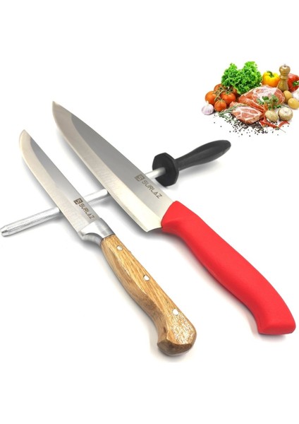 Sürmene Mutfak Bıçak Seti 3 Parça Şef Bıçağı Salata Bıçağı