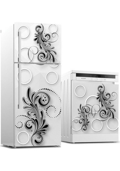 Buzdolabı ve Bulaşık Makinası Sticker Kaplama Etiketi Yuvarlak Desenler
