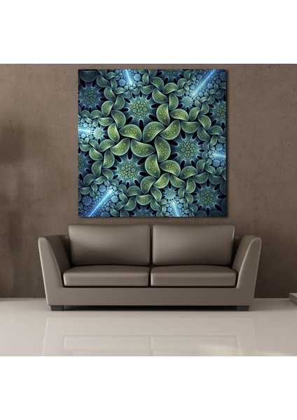 3 Boyutlu Yeşil Çiçek 160X160CM
